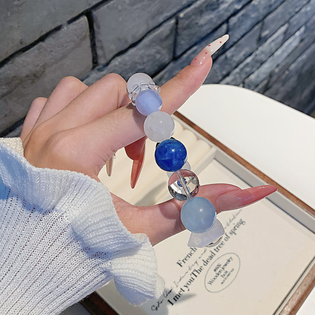 High-quality natural white phantom Crystal Citrine Amethyst Design Crystal Bracelet Multi-Gem Bracelet