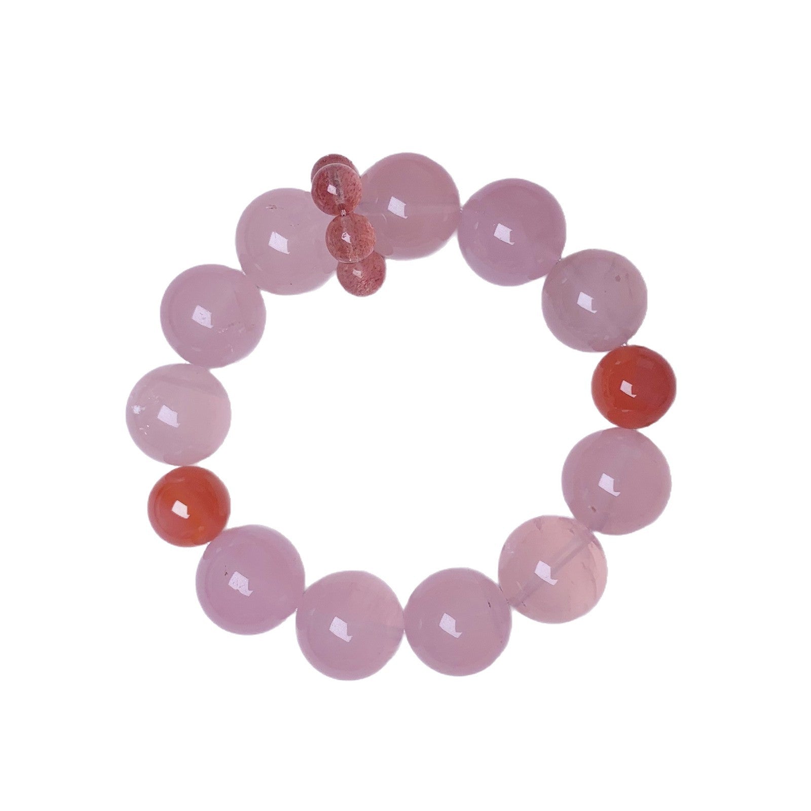 Natural Crystal Bracelet Strawberry quartz DIY Original Niche Design Crystal Bracelet Little Red Book Same Style Crystal Chain