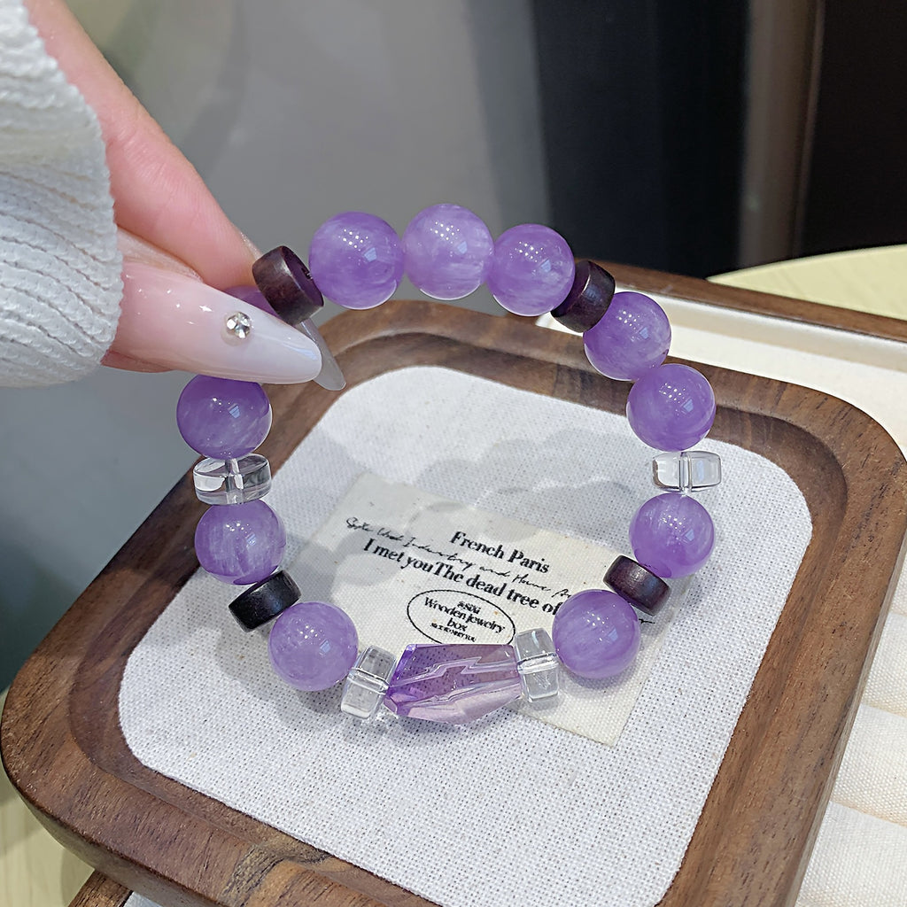 Natural Amethyst Bracelet for Women Original Design Crystal Bracelet High-end Good Luck Birthday Gift Crystal Beads