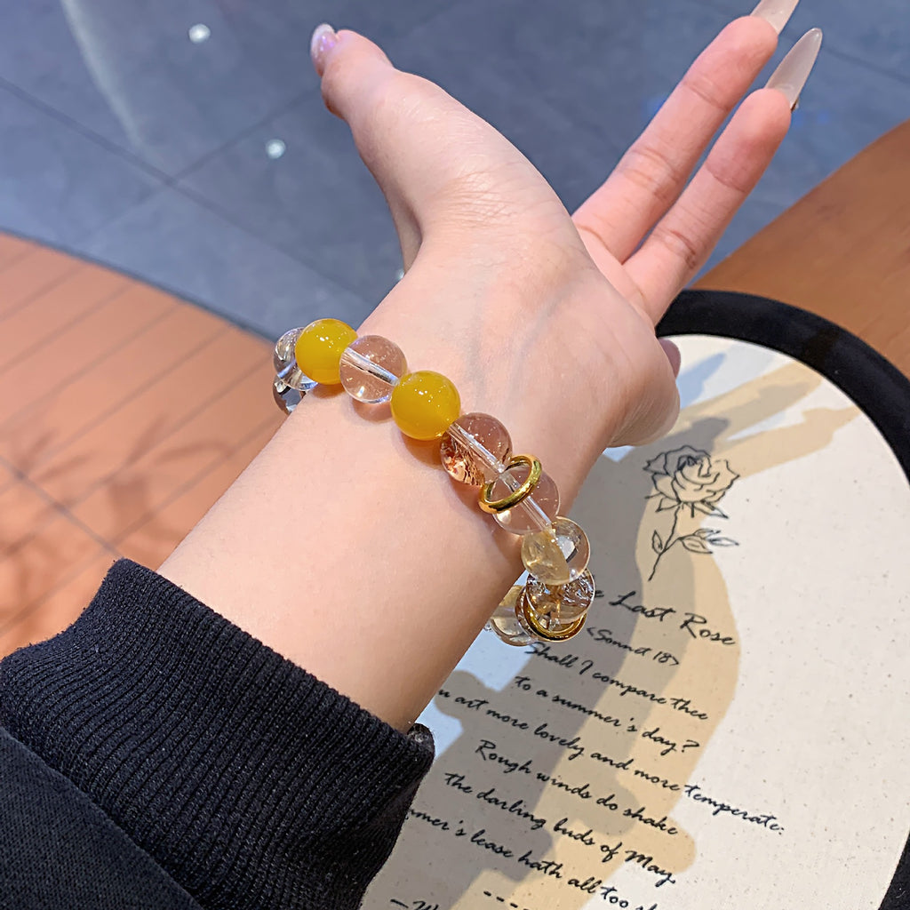 Gold Foil Explosion Series Crystal Hand Jewelry String Fashionable High-End Bracelet Jewelry Original Design Crystal Bracelet