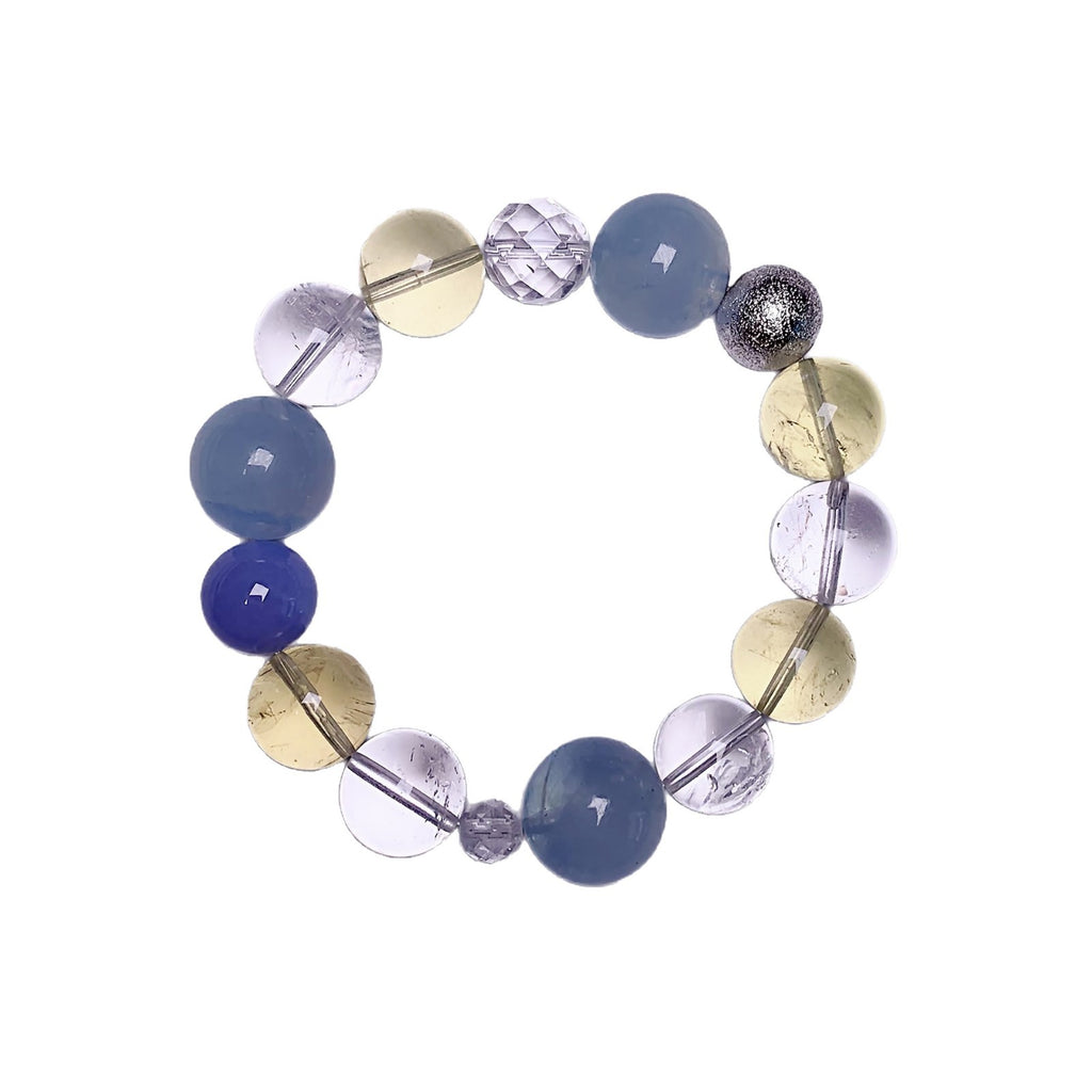 Natural Aquamarine Crystal Bracelet Christmas New Year Gift Hand Jewelry Multi-Gemstone Bracelet diy Crystal Bracelet