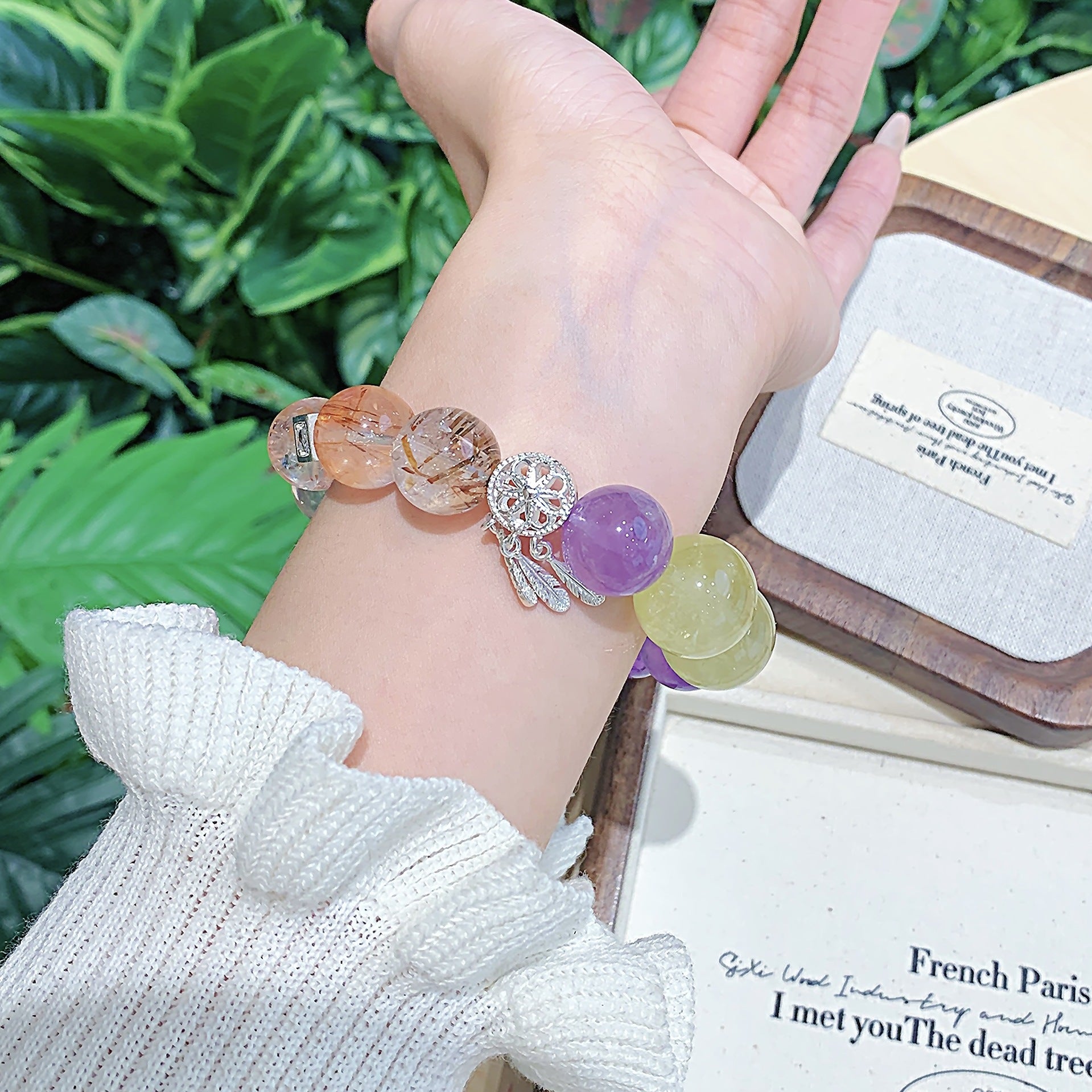 Natural Crystal Jewelry Bracelet Amethyst Lemon Crystal Bracelet Factory Wholesale Luxurious and High-End Feel Bracelet