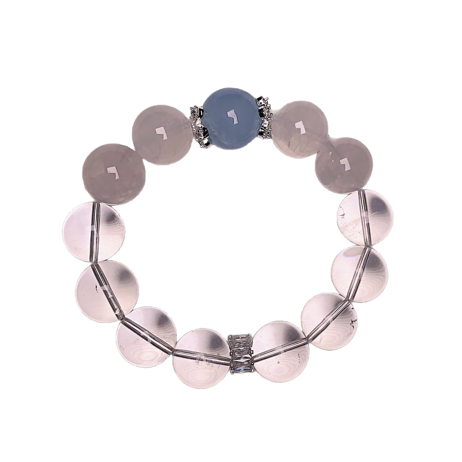 Natural Crystal Bracelet White Crystal White Phantom with Aquamarine Original Design Bracelet Wholesale Crystal Bracelets