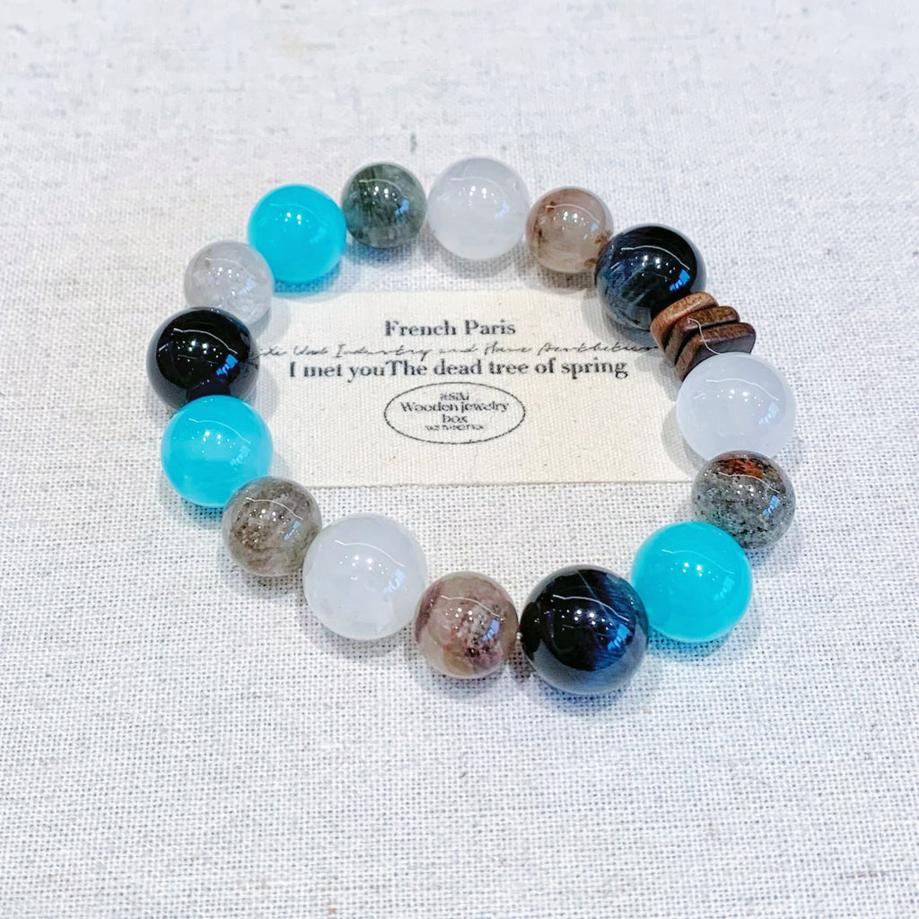 （Most Valuable）Natural White Phantom Aquamarine Light Luxury Fashion Couple Bracelet Original Design New Model Bracelet