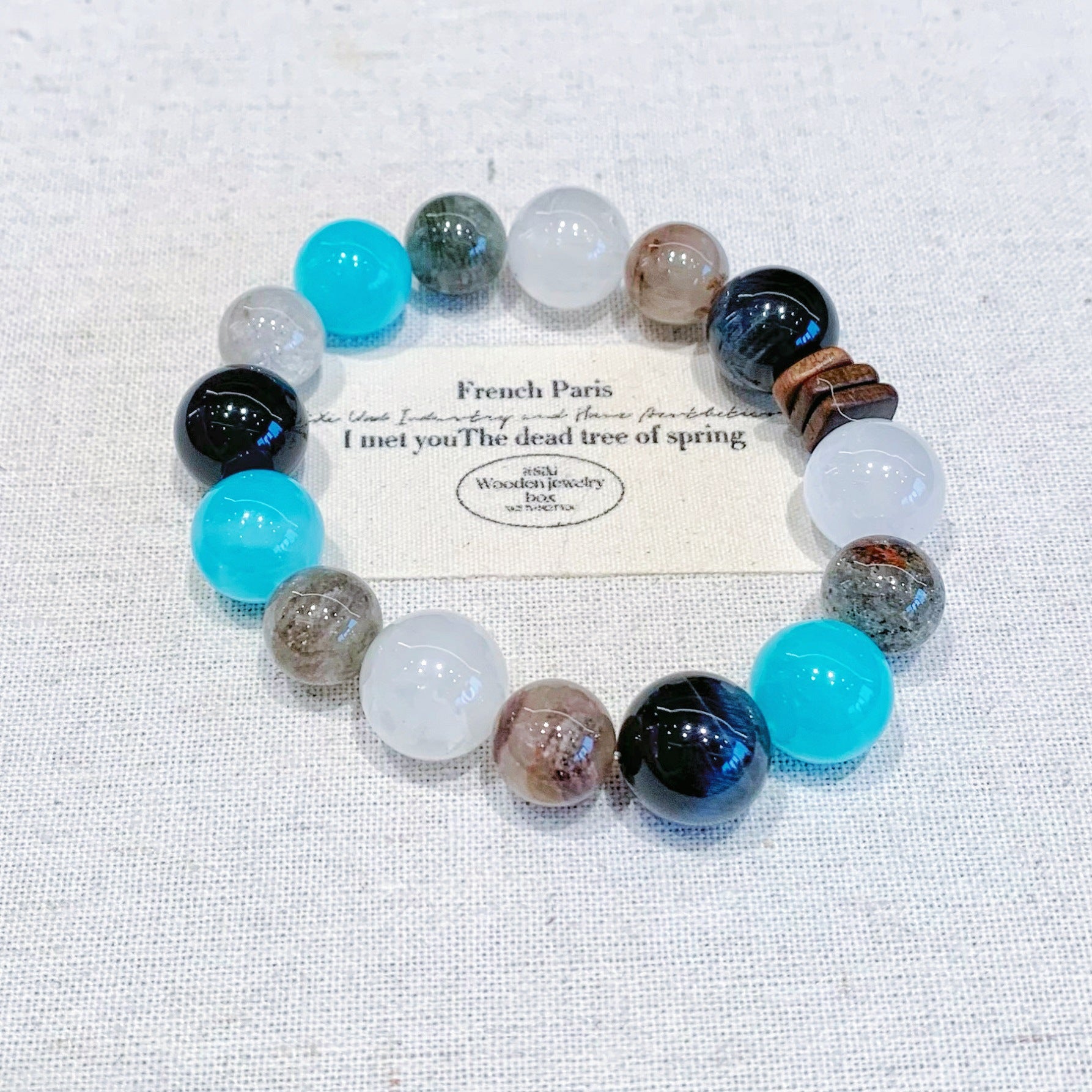 （Most Valuable）Natural White Phantom Aquamarine Light Luxury Fashion Couple Bracelet Original Design New Model Bracelet