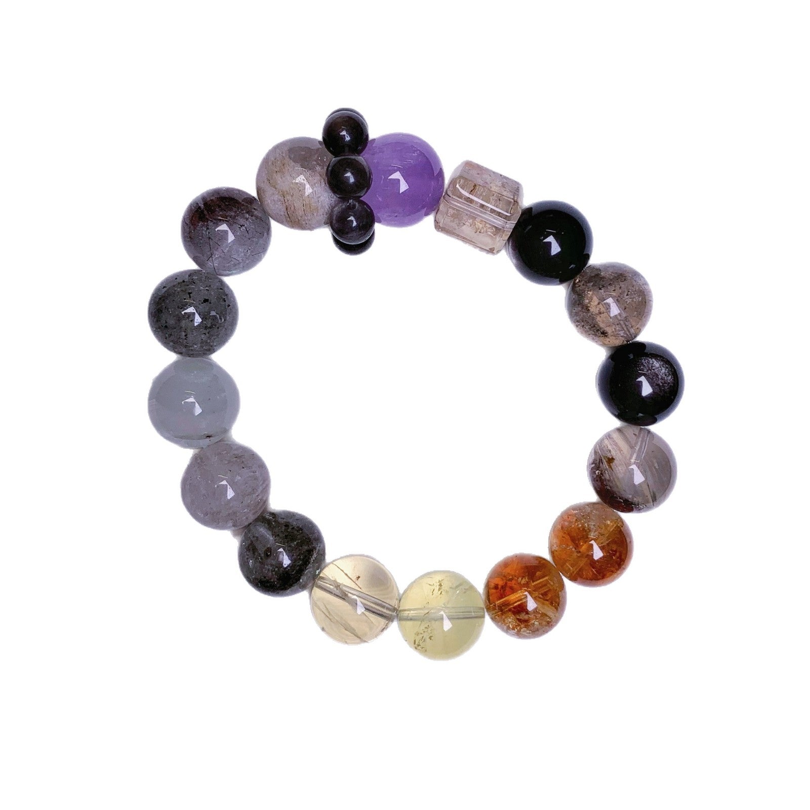 Natural crystal black mica hand jewelry Irregular Stone Zodiac Year Bracelet Original Design Black Mica Crystal Bracelet