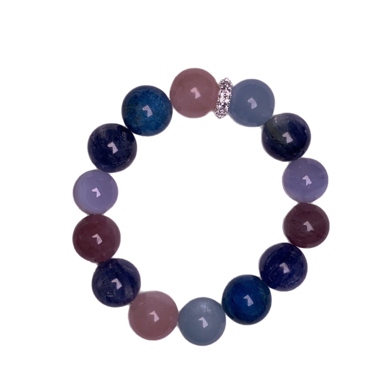 Natural Crystal Round Bead Multi-Gem Bracelet Creative Hand Jewelry Chain Matching Combination Energy Stone Aquamarine Crystal Bracelet