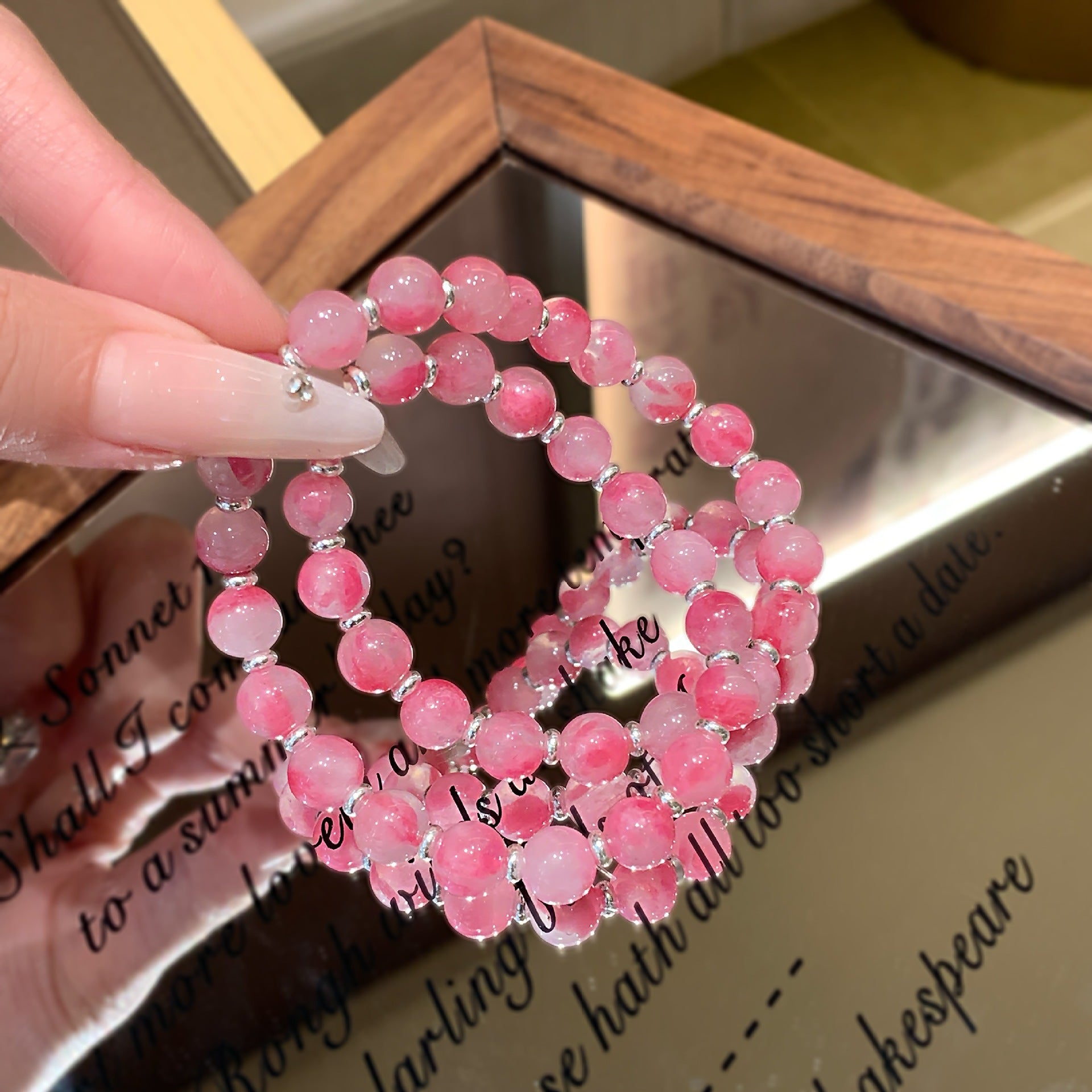 Natural Crystal Bracelet Jewelry Fashion Versatile Hot-Selling Crystal Bracelet Original Design Sakura Rain Crystal Bracelet