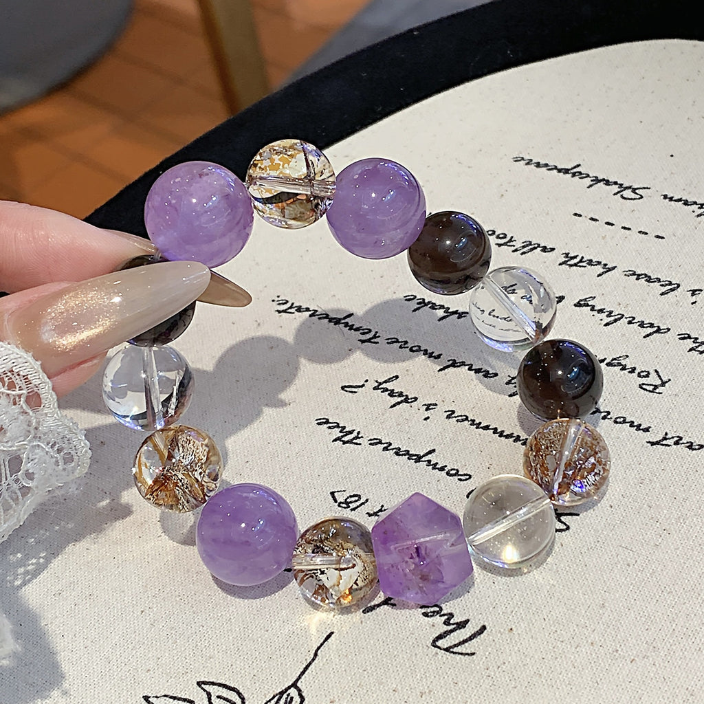 Nine Purple Fire Multi-Treasure Bracelet for Women Natural Amethyst Bracelet Design Gift Accessories New Crystal Bracelet