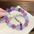 Macaron Crystal Round Bead Multi-Gem Bracelet Women's Hand Jewelry Accessories Fresh Bracelet Design Amethyst Bracelet