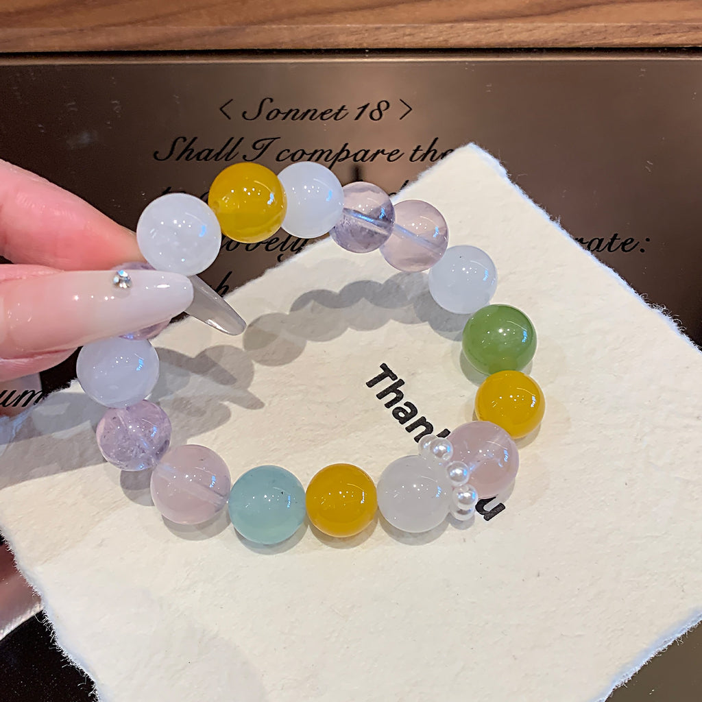 Natural Crystal Bracelet Jewelry Cross-border New Jewelry Bracelet Multi-gem Bracelet Natural Pink Crystal Bracelet