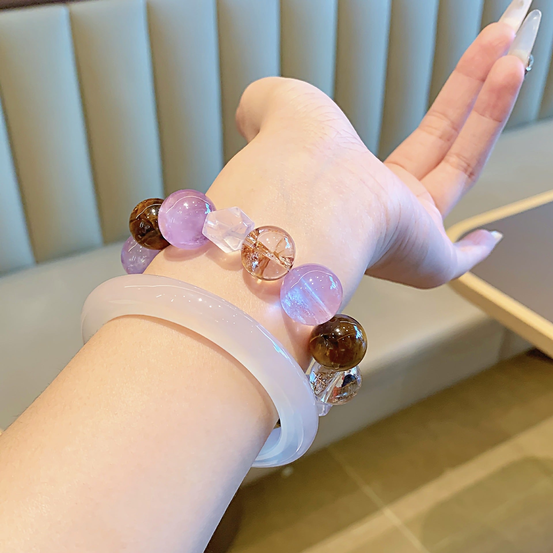 Natural Crystal Original Bracelet Duobao Lucky Crystal Bracelet Dopamine Bracelet Fortune Amethyst Bracelet
