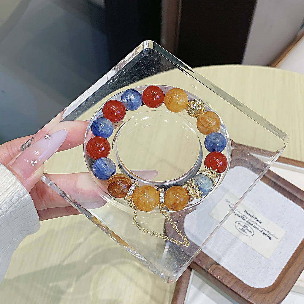 Natural Yellow Gum Flower Crystal Beads Semi-finished Handcraft Jewelry diy Accessories Wholesale Yellow Gum Flower Bracelet Original Design