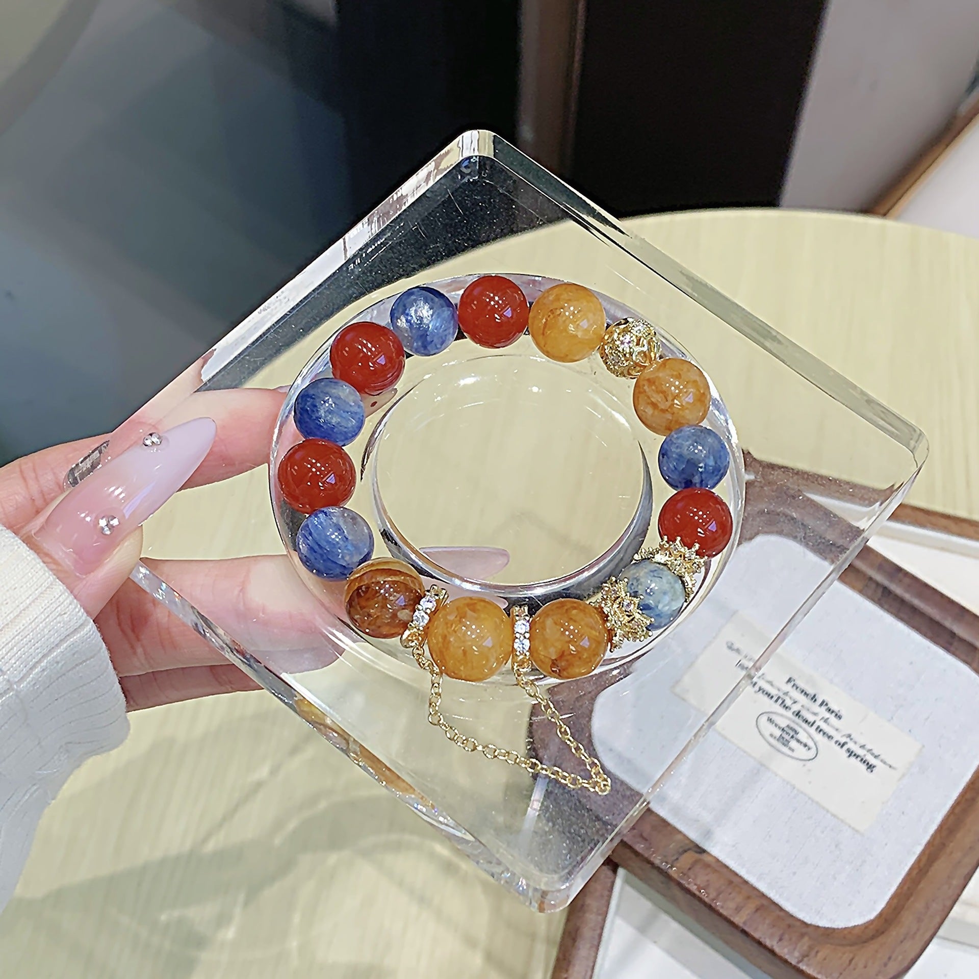 Natural Yellow Gum Flower Crystal Beads Semi-finished Handcraft Jewelry diy Accessories Wholesale Yellow Gum Flower Bracelet Original Design