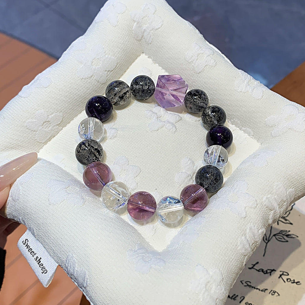 Wholesale Design Nine Purple Fire Amethyst Bracelet Energy Crystal for Passing the Graduate Exam Xiaohongshu Wholesale Bracelets