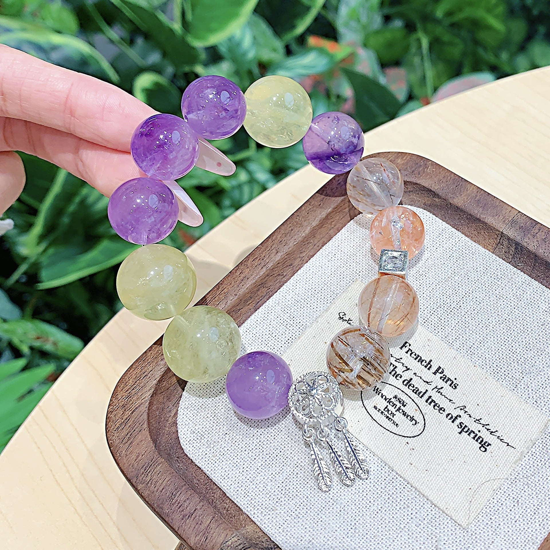 Natural Crystal Jewelry Bracelet Amethyst Lemon Crystal Bracelet Factory Wholesale Luxurious and High-End Feel Bracelet
