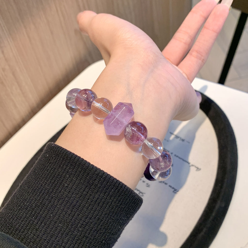 【Ziqi Donglai】New Year Bracelet Natural Amethyst Bracelet Natural Nine Purple Fire New Amethyst Bracelet