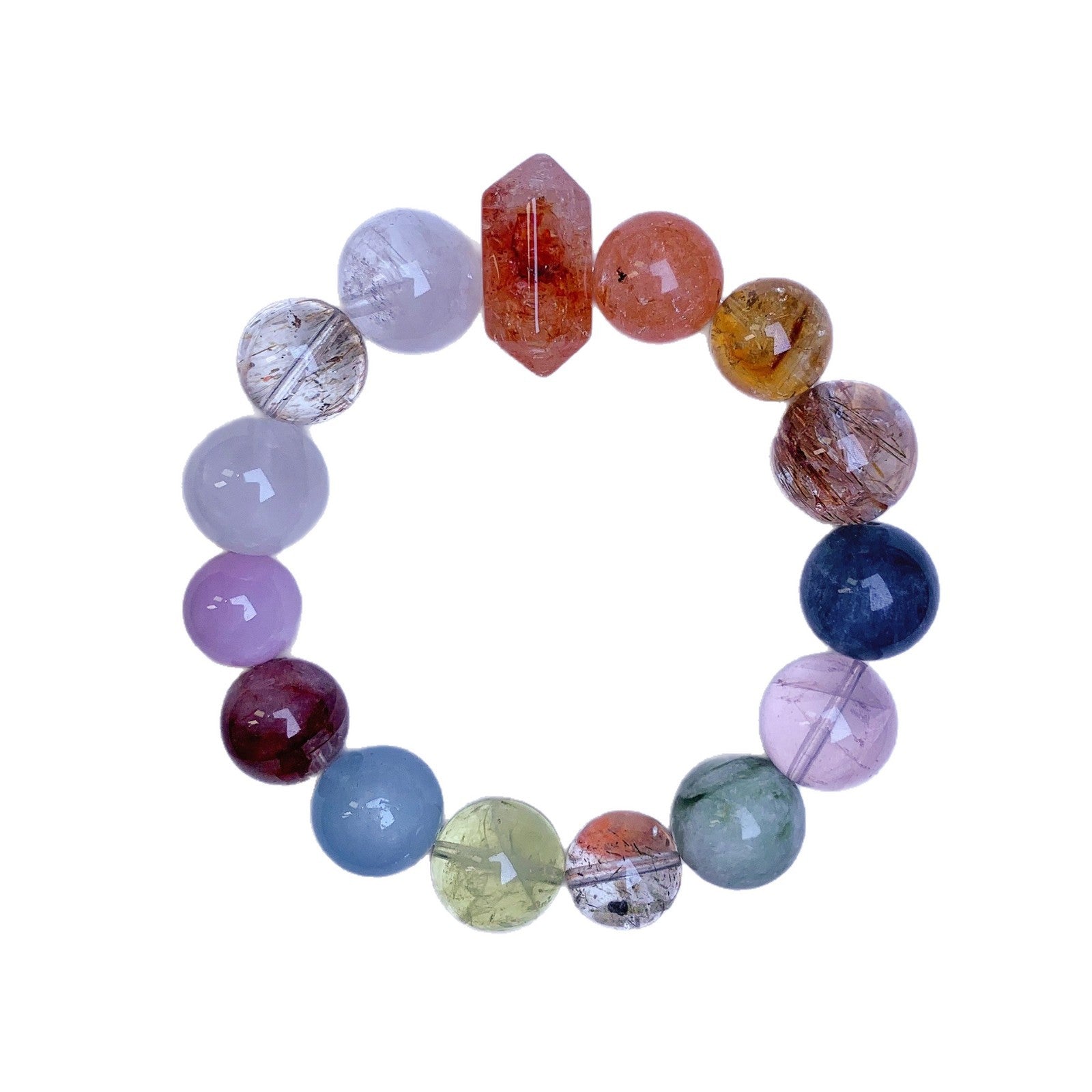 Original Natural Red Gum Flower Crystal Bracelet Dopamine Multi-Gemstone Bracelet Light Luxury All-Matching2025New Crystal Chain