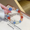 Original Natural Red Gum Flower Crystal Bracelet Dopamine Multi-Treasure Hand Jewelry String 2025Autumn New Crystal Bracelet