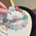 Natural Rainbow Multi-Gemstone Crystal Bracelet Aquamarine Xiu Jade Citrine Rose Quartz Amethyst Bracelet Crystal Bracelet