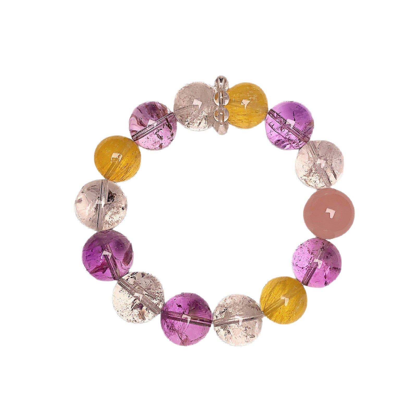 Natural Multi-Gemstone Crystal Bracelet White A Sai Bracelet Winter Hot-Selling Hand Jewelry Rainbow Multi-Treasure Dopamine Hand Crystal