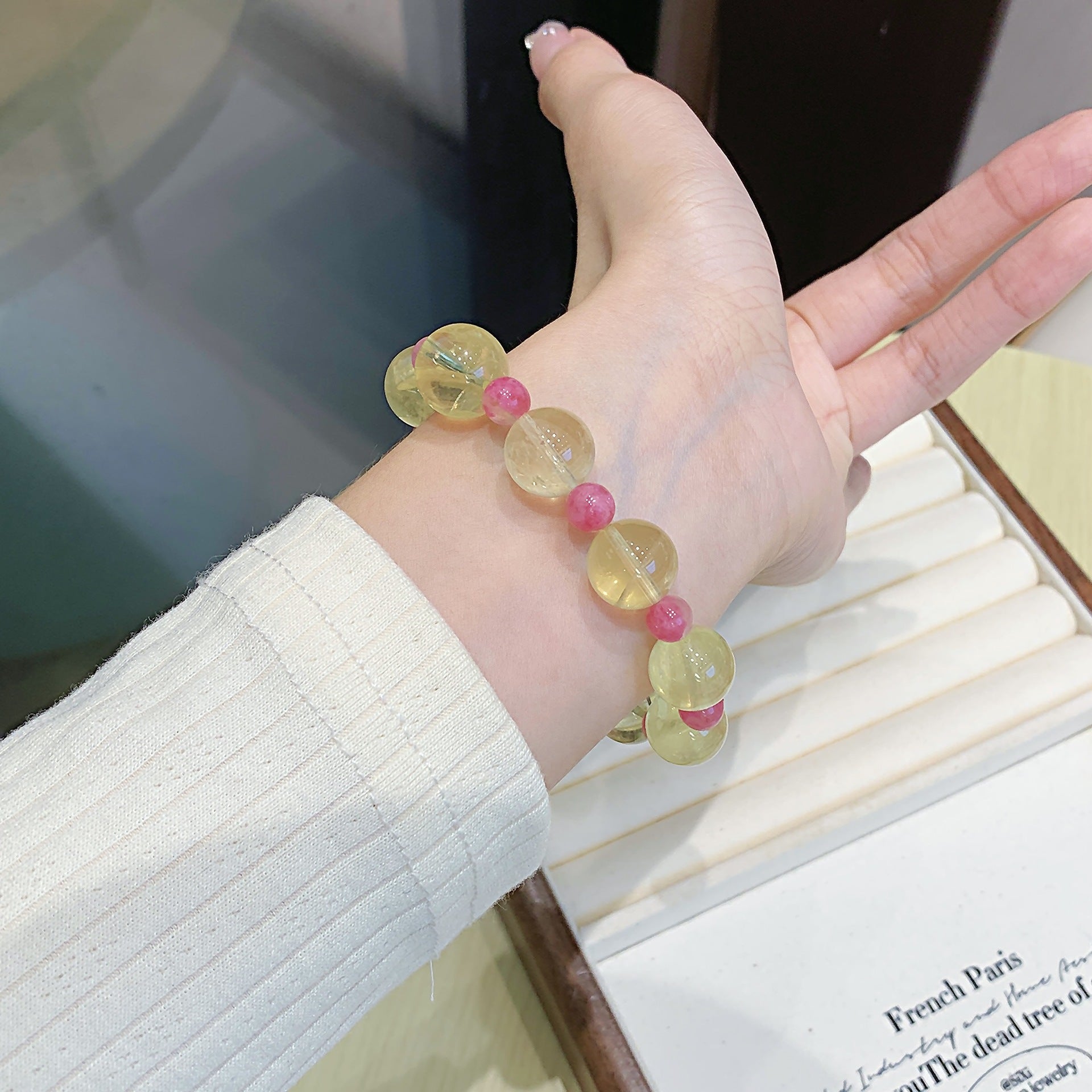 Red Rose Beads Loose Beads DIY Crystal Jewelry Natural Bracelet for Women Wholesale Cross-Border Hot Item Live Exclusive