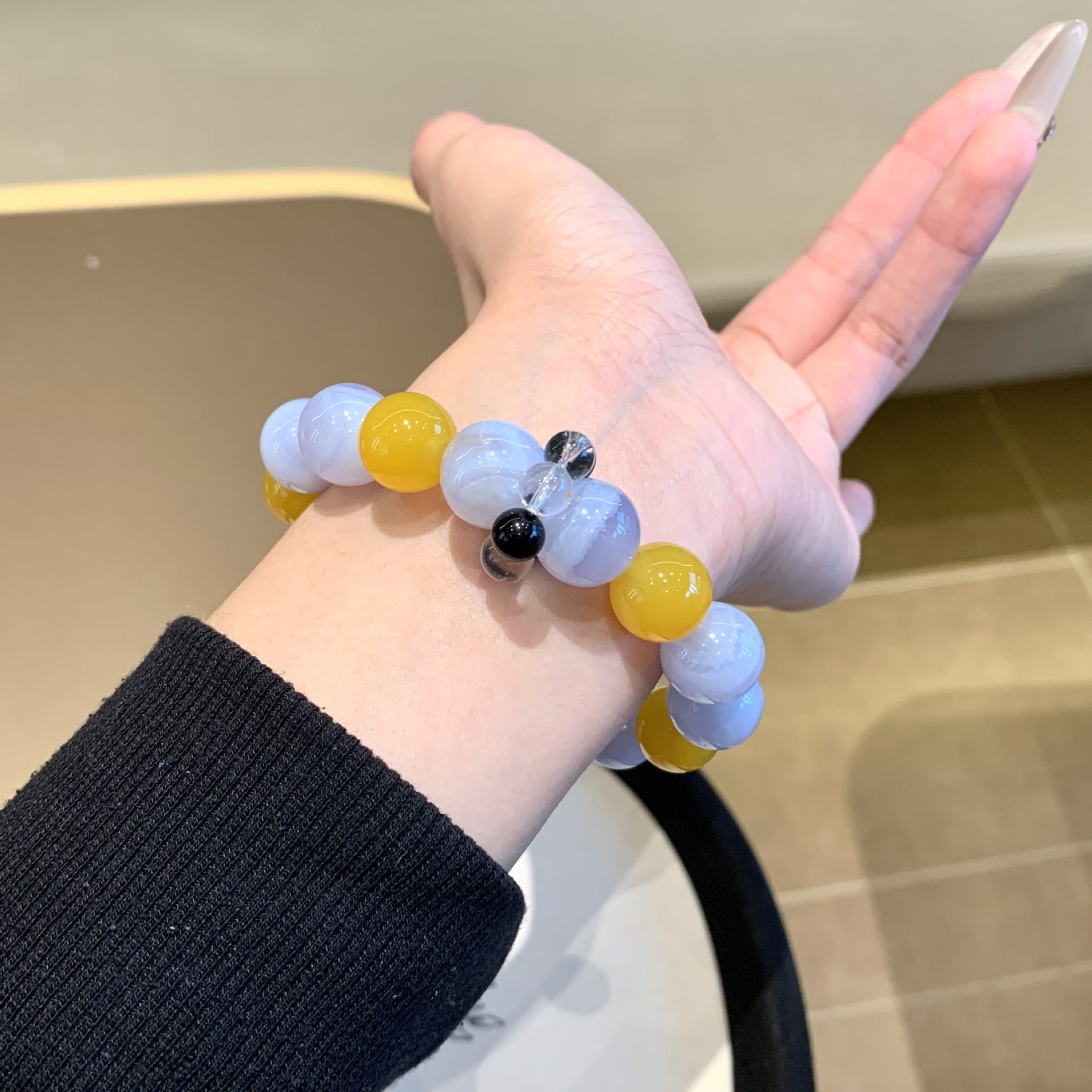 Natural Crystal Multi-Gem Bracelet Blue Agate and Yellow Agate Original Design Bracelet Manufacturer Wholesale Bracelets