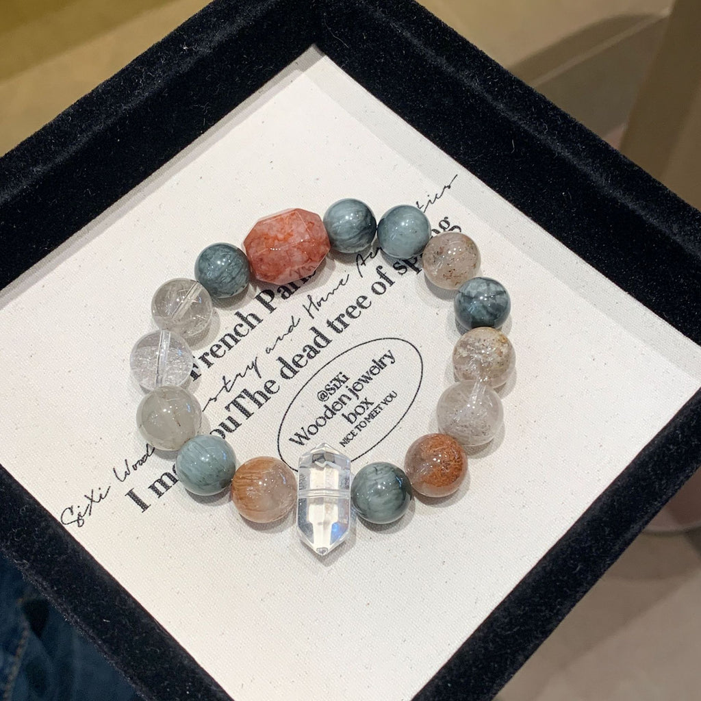 Original Design Eagle Eye Stone Crystal Multi-Gem Bracelet Light Luxury Niche Manufacturer Direct Wholesale Bracelets Crystal Bracelet