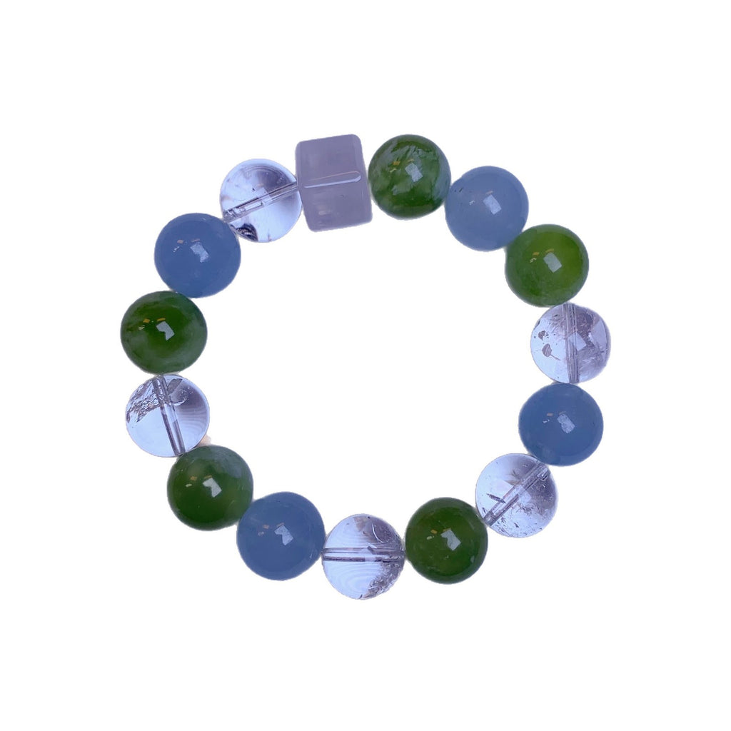 Natural Aquamarine Single Loop Bracelet Fashion Bracelet Original Design for Women Ketang Wholesale Jewelry Crystal Bracelets