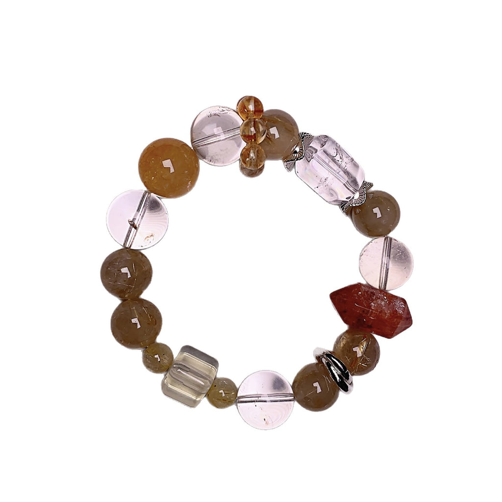 Natural Crystal Bracelet Jewelry Original Design Autumn New Crystal Bracelet Yellow Gum Flower Natural Crystal Bracelet