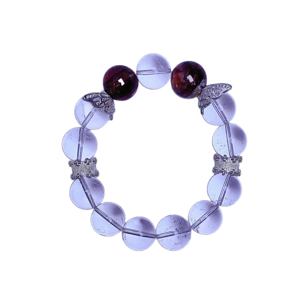White Crystal Bracelet Butterfly Ornament diy Natural Crystal Bracelet Hot-Selling Jewelry Wholesale Artificial Round Beads Bracelet