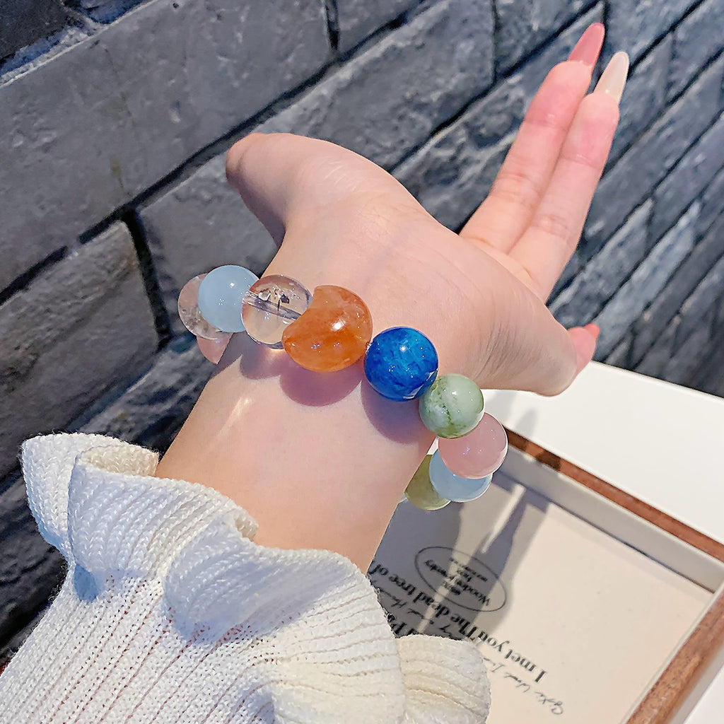 Rose Quartz Jewelry Bracelet Natural Multi-Gemstone Crystal Bracelet Popular Hand Accessory Cross-Border Exclusive Jewelry Factory Crystal Chain