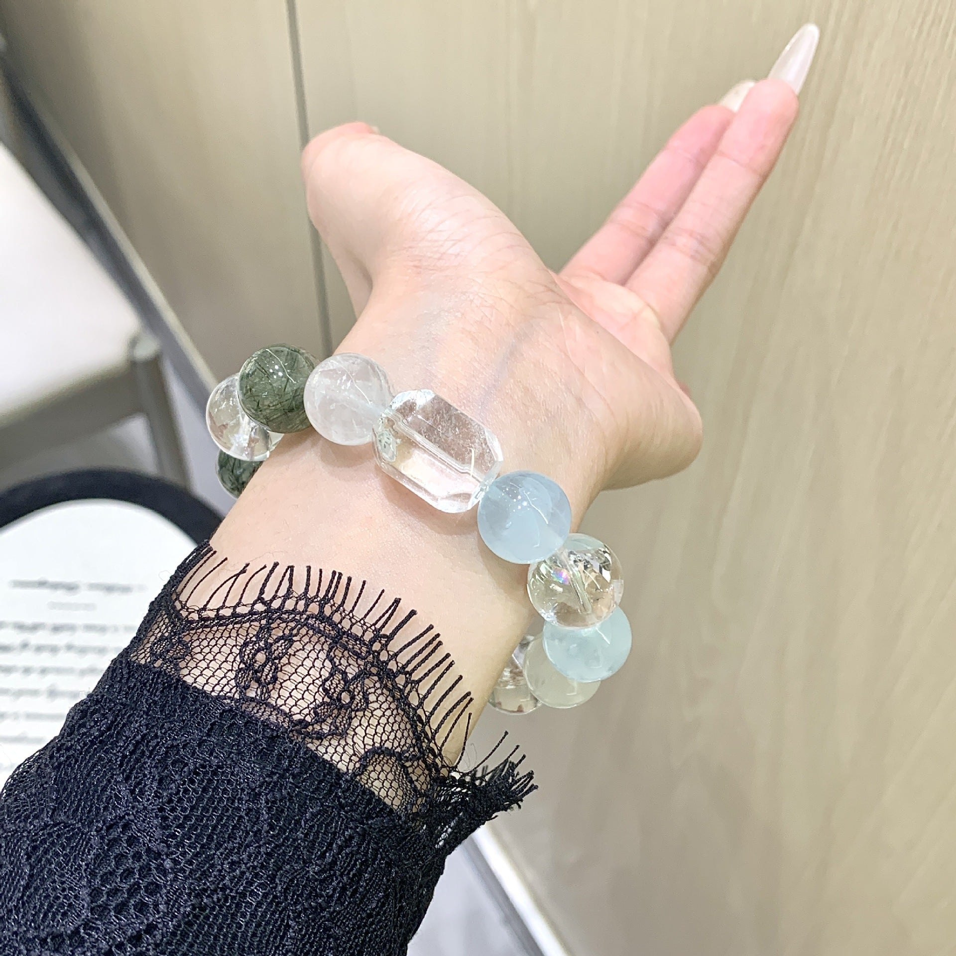 Natural Aquamarine Bracelet Original Design Natural Crystal Bracelet Wholesale Jewelry Accessories Factory Bracelet diy
