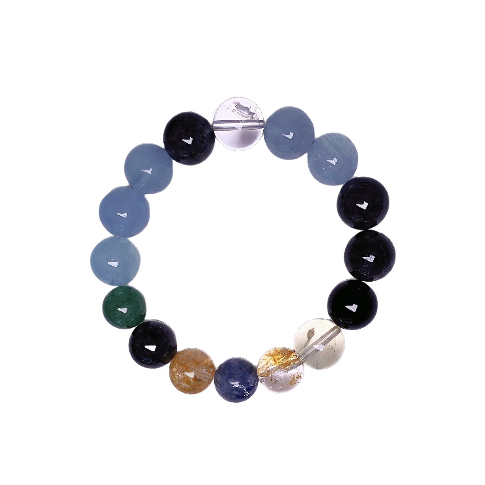 Natural Multi-Gemstone Crystal Bracelet Original Design Aquamarine Bracelet diy Luxurious and High-End Feel Bracelet Crystal Chain