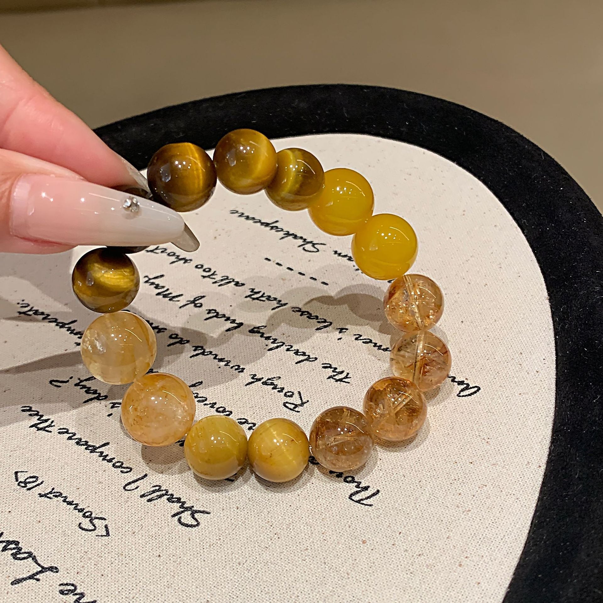 Natural Crystal Bracelet Jewelry Rifu Rifu Yellow Tiger Eye Birthday Gift for Men and Women Yellow Tiger Eye Crystal Bracelet