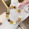 Yellow Crystal Bracelet DIY Beaded Luxury High-End Feel Hand Jewelry Natural Crystal Factory Wholesale Yellow Gum Flower Bracelet
