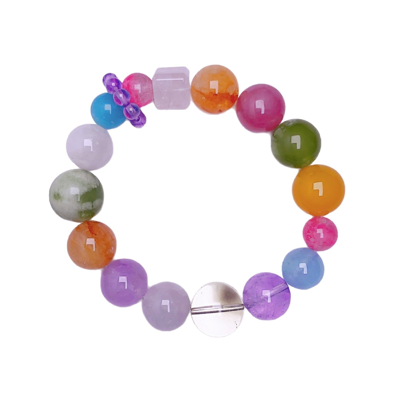 Natural Crystal Bracelet Colorful Candy Natural Multi-Gemstone Bracelet for Women Original Design Bracelet Amethyst Bracelet