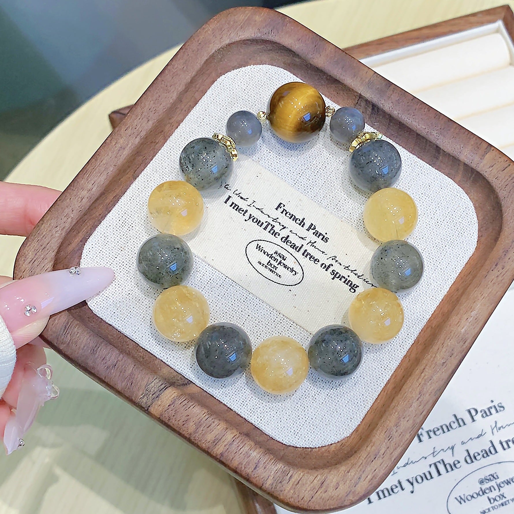 Natural Yellow Acai Crystal Bracelet Single Loop Handmade Jewelry Wholesale Lucky Bracelet