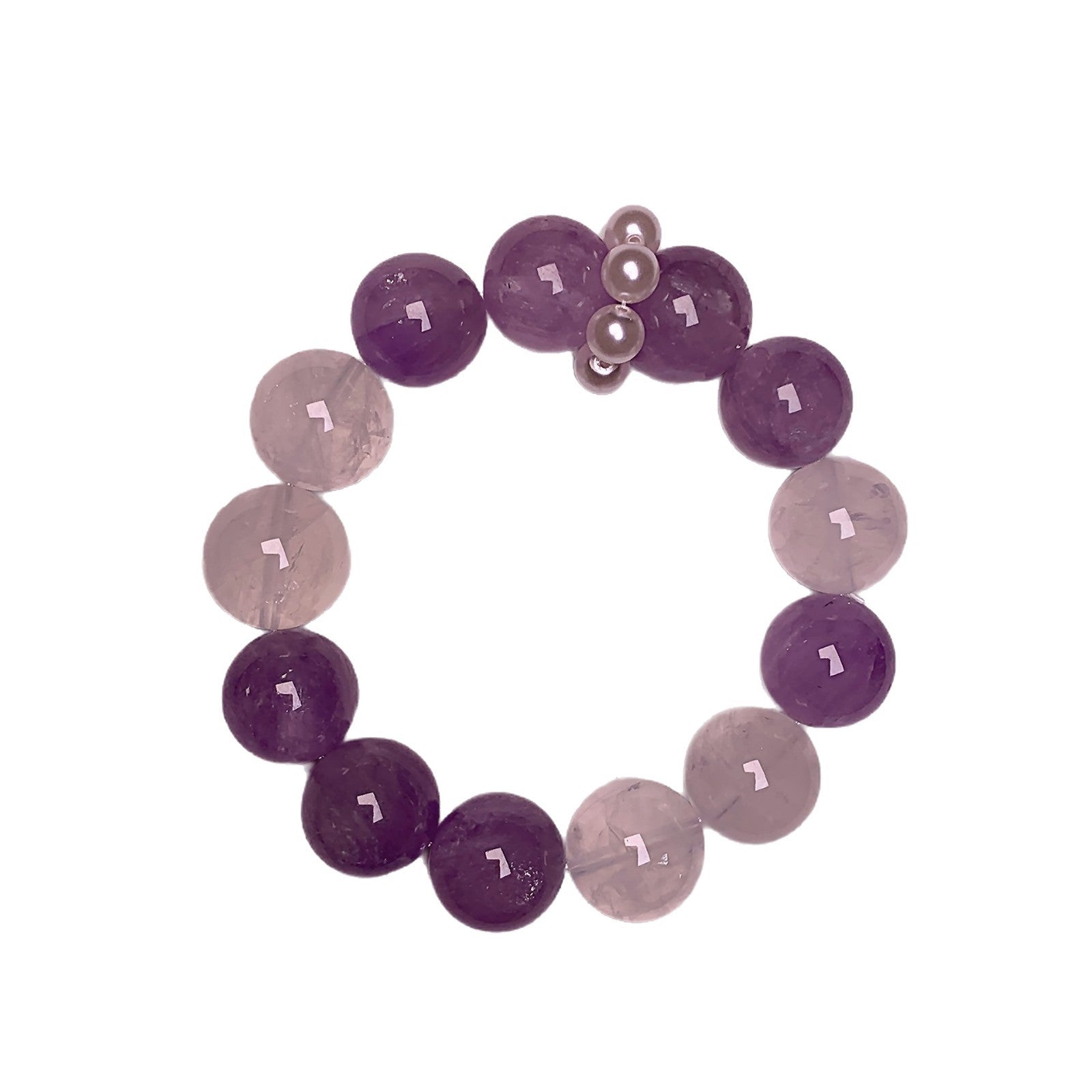 Natural Crystal Bracelet White Phantom with Amethyst Original Hand Jewelry Chain Hot-Selling Hand Jewelry Crystal Bracelet Crystal