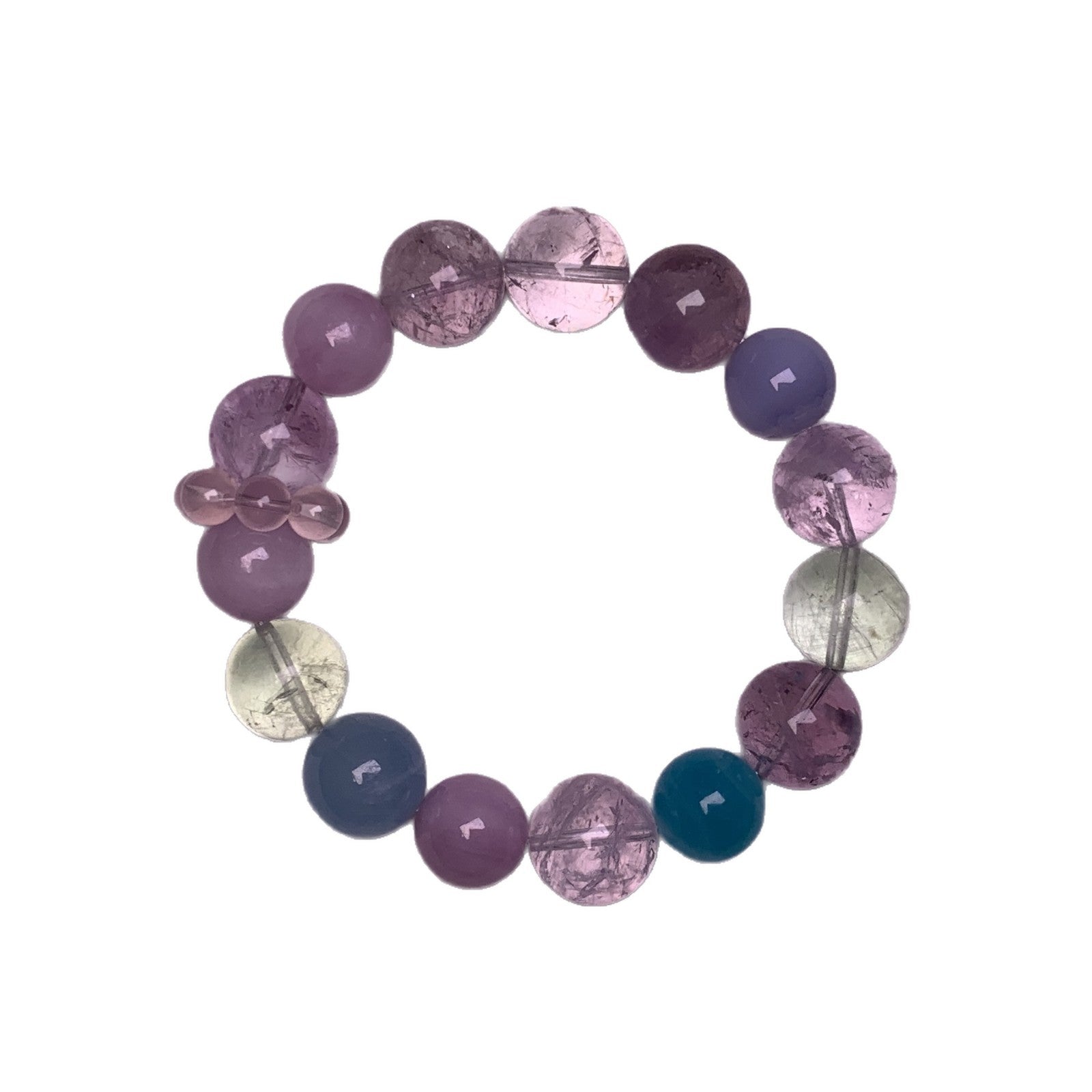 Natural Multi-Treasure New Chinese Style National Trend Lucky Bead Bracelet Fortune-Attracting Fashionable Versatile Natural Amethyst Bracelet