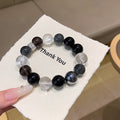 Natural Crystal Bracelet Tea Obsidian White Crystal Black Mica Light Luxury Fashion Bracelet Ketang Crystal Factory Wholesale