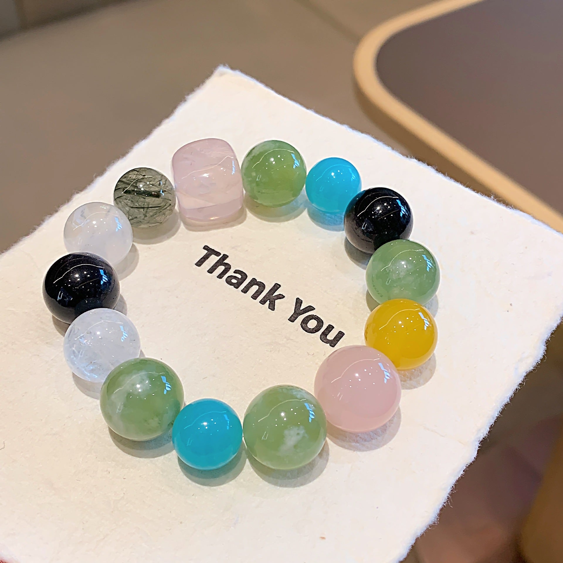 Natural Multi-Gemstone Crystal Bracelet for Wealth, Luck, Love, Health, All-Round Comprehensive High-End Dopamine Bracelet Gift