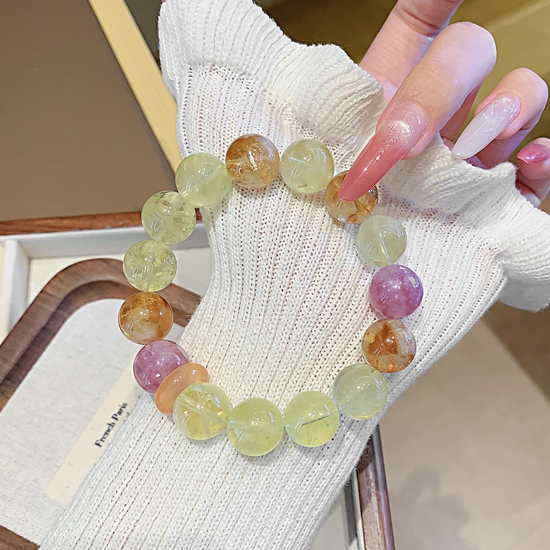 Natural Lemon Crystal Jewelry Bracelet Original Design Bracelet Fashion Bracelet diy Natural Crystal Multi-Gemstone Bracelet