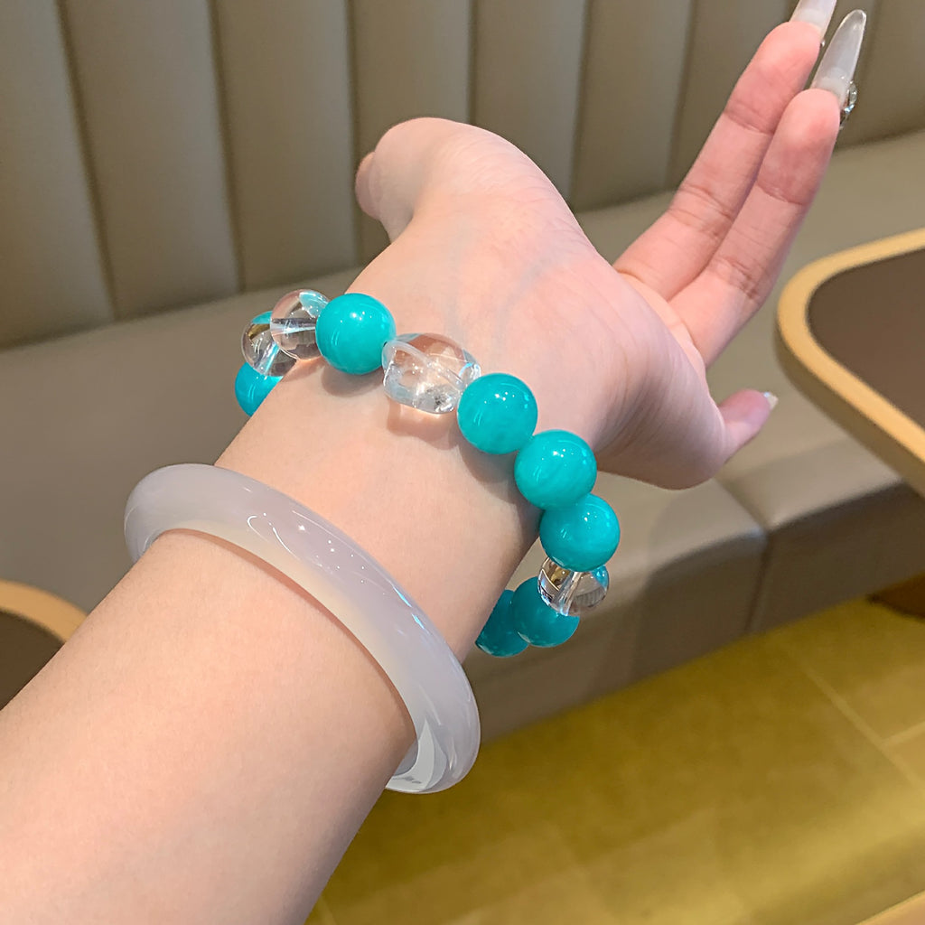 Natural Crystal Bracelet Autumn Original Design Hand Jewelry Chain Couple Style Gift for Girlfriend White Crystal Multi-Gem Bracelet