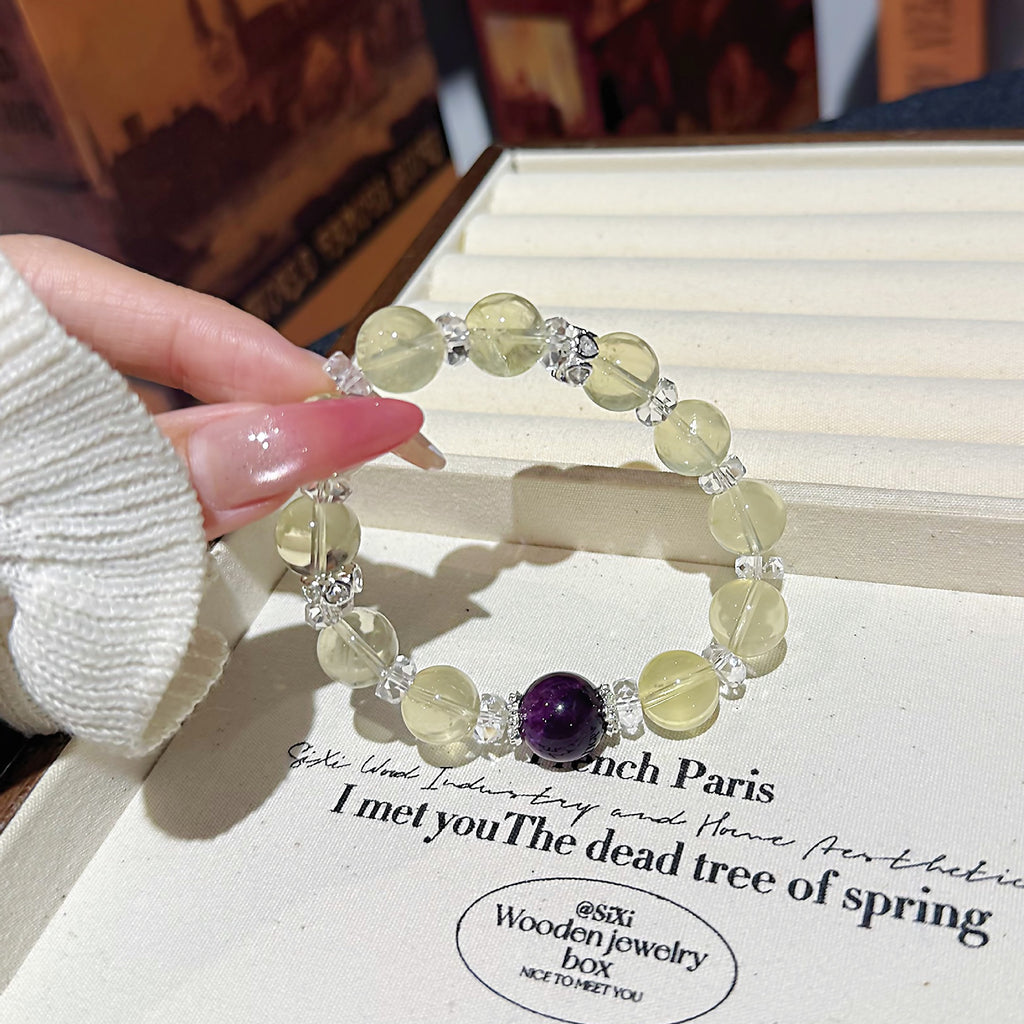 Natural Lemon Citrine Original Bracelet Exquisite Low-Luxury Niche Design Lucky Crystal Bracelet for Friends