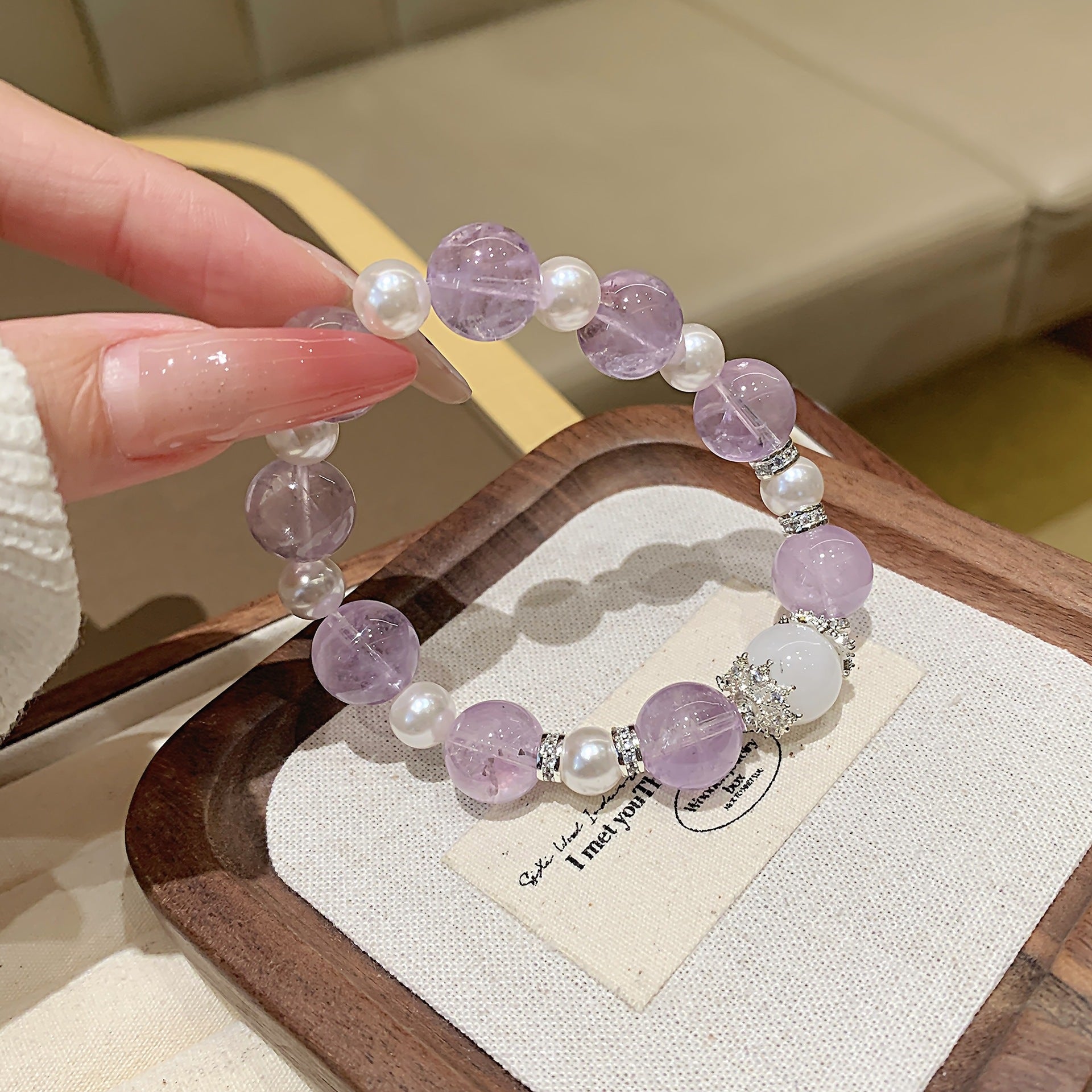Natural Crystal Hand Jewelry White Ghost Matching Crystal Bracelet Hot-Selling Bracelet Jewelry diy Amethyst Bracelet