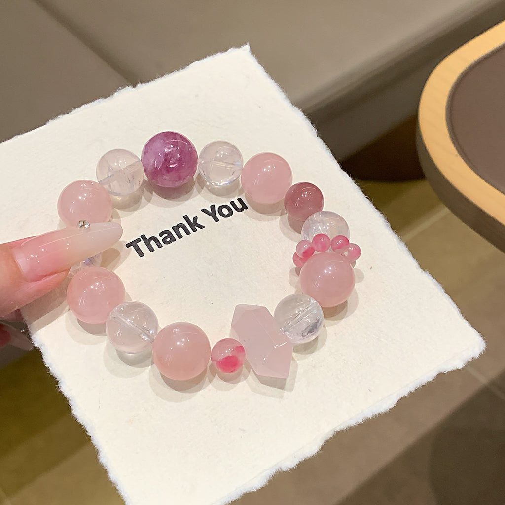 Natural Crystal Bracelet for Women Original design pink crystal fashion bracelet diy Hot-Selling Accessories Crystal Bracelet