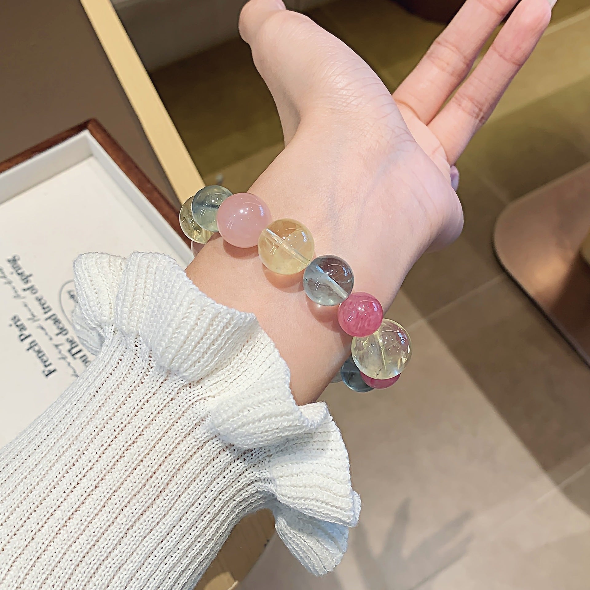 Natural Green Fluorite Crystal Bracelet Hot-Selling Hand Jewelry New Multi-Treasure Jewelry Bracelet Original Design diy Bracelet