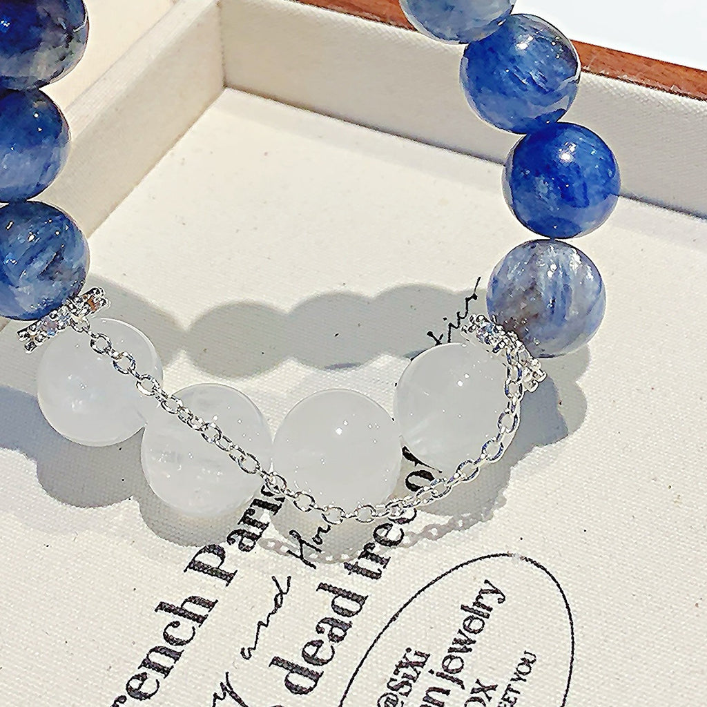 Natural White Phantom Crystal Bracelet Transparent Blue DIY Original Design Crystal Bracelet Bracelet Night Market Stall