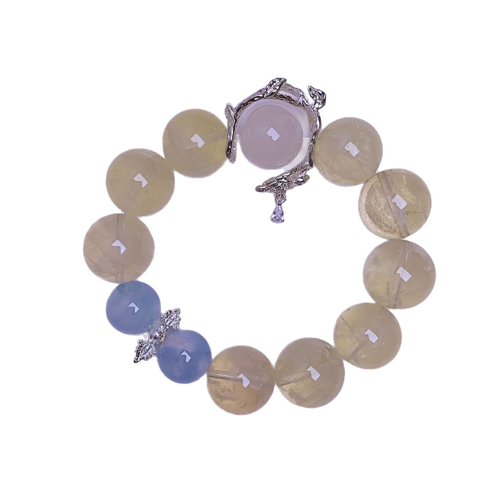 Natural High-Quality Lemon Quartz Bracelet Original diy Style Ketang Crystal Wholesale Xiaohongshu TikTok Live Streaming Hot Item